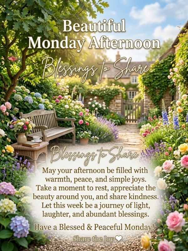 Beautiful Monday Afternoon Blessings to Share