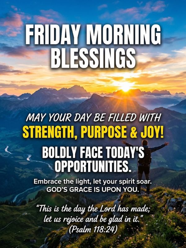 Bold and Motivational Friday Morning Blessings