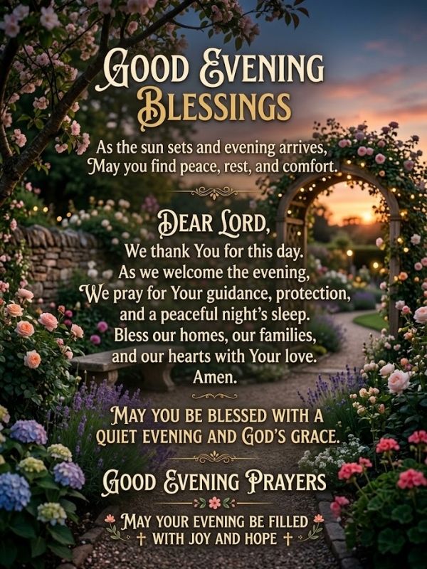 Good Evening Blessings and Prayers Images