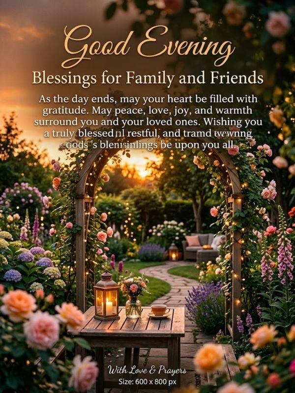 Good Evening Blessings for Family and Friends