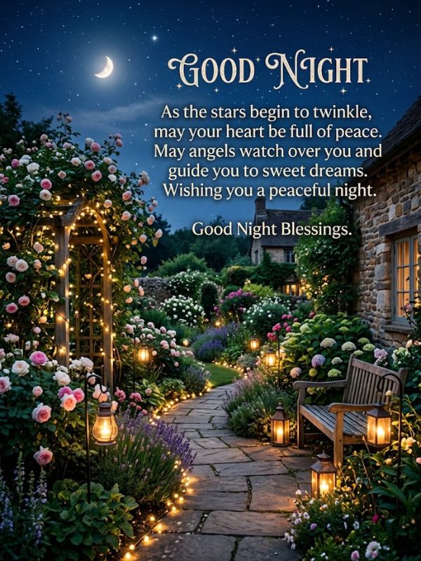 Good Night Blessings for a Photo or Story Caption