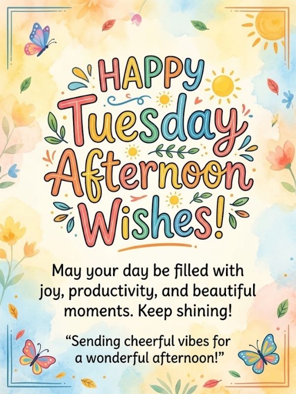 Happy Tuesday Afternoon Wishes