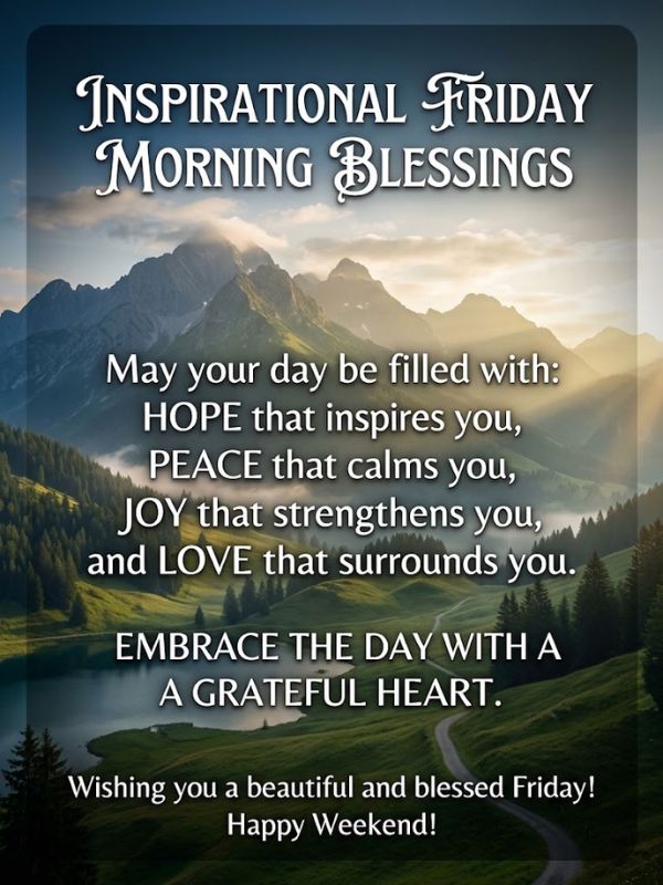 Inspirational Friday Morning Blessings