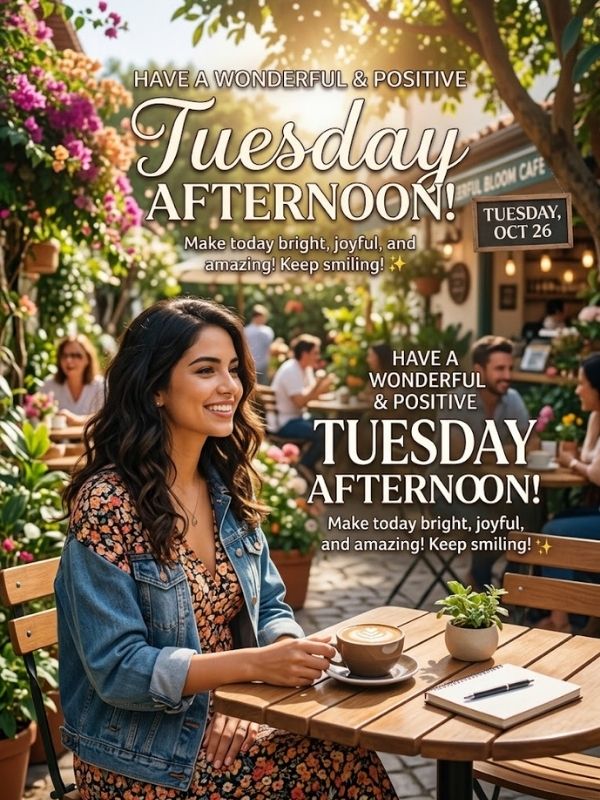 Positive Tuesday Afternoon Greetings