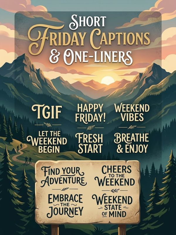 Short Friday Captions and One-Liners