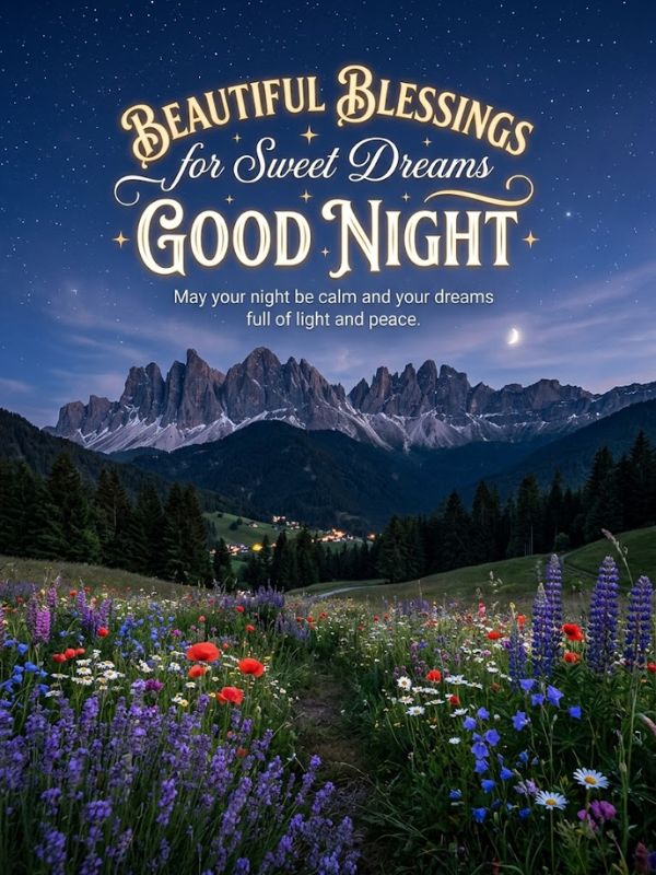 Beautiful Blessings for Sweet Dreams Good Night