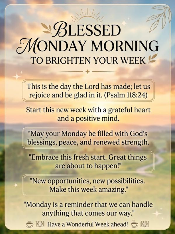 Best Blessed Monday Morning Quotes To Brighten Your Week