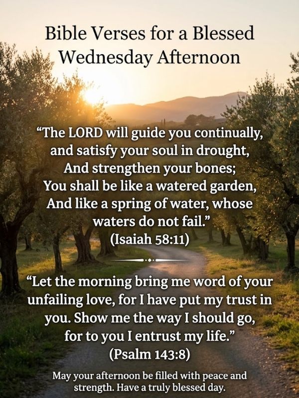 Bible Verses for a Blessed Wednesday Afternoon