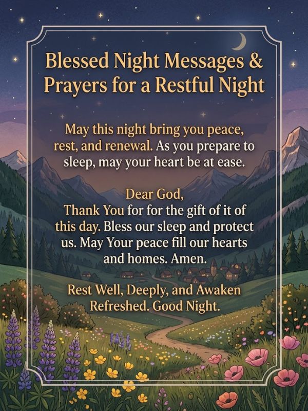 Blessed Night Messages and Prayers for a Restful Night