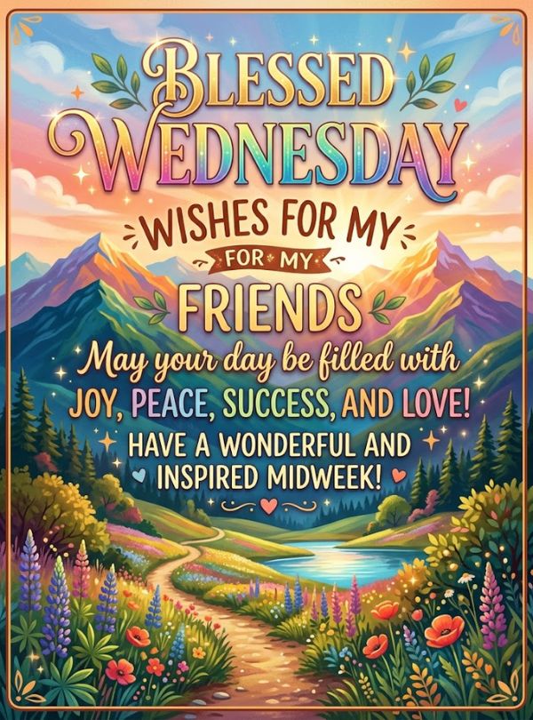 Blessed Wednesday Wishes for Friends