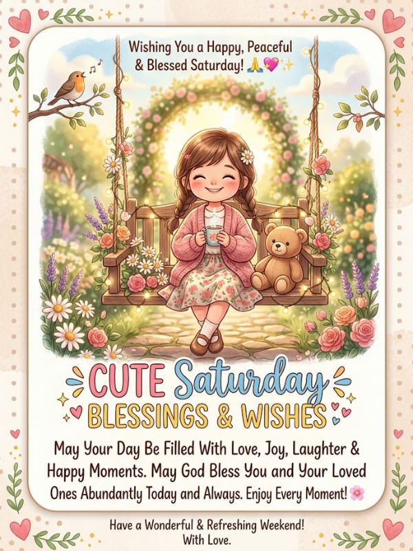 Cute Saturday Blessings and Wishes