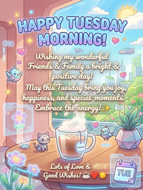 Cute Tuesday morning wishes for friends and family