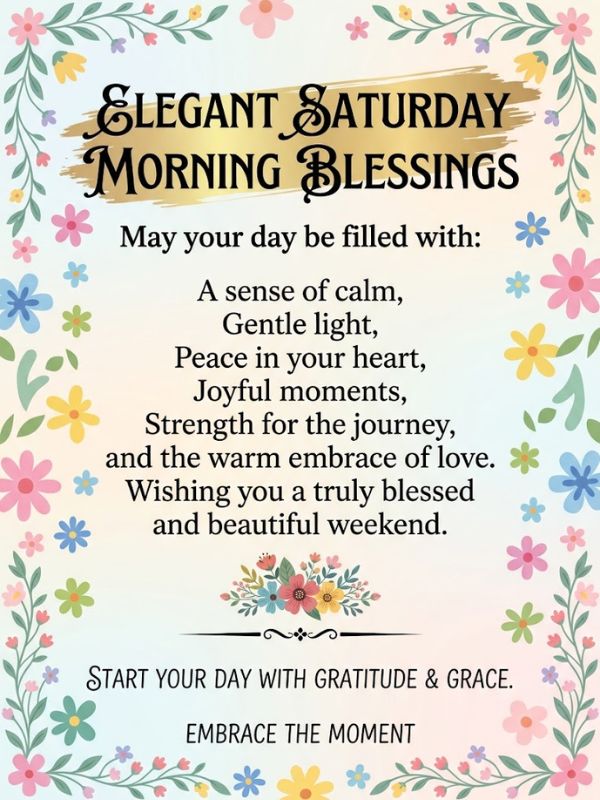 Elegant Saturday Morning Blessings 
