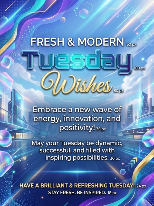 Fresh & Modern Tuesday Wishes