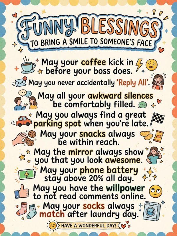 Funny Blessings to Bring a Smile to Someone's Face