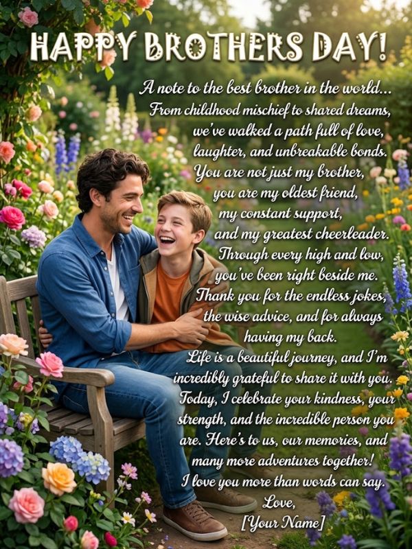 Happy Brothers Day Message (Longer Notes)