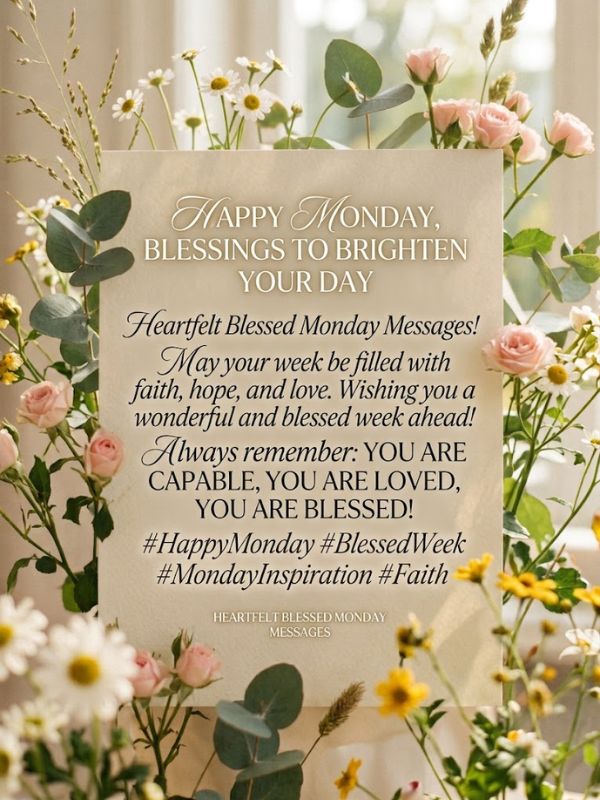 Happy Monday, Blessings to Brighten Your Day