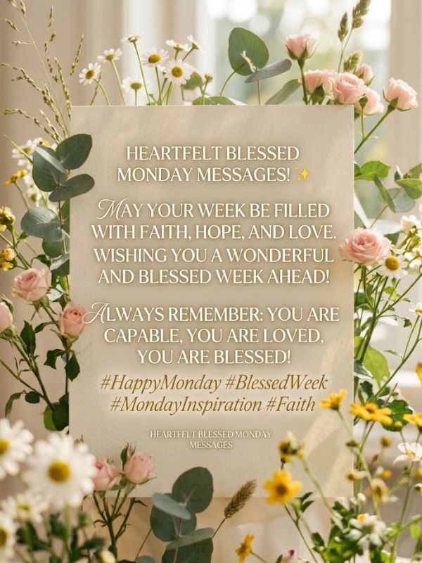 Heartfelt Blessed Monday Messages