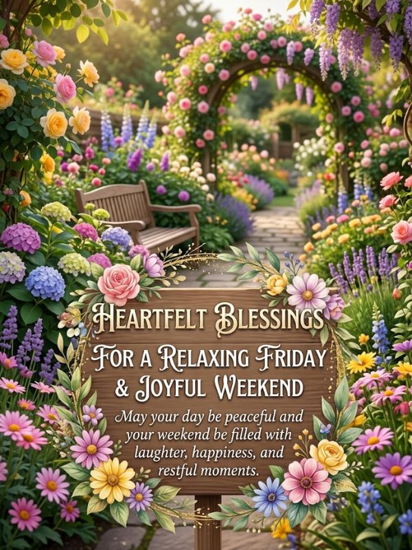 Heartfelt Blessings for a Relaxing Friday and Joyful Weekend