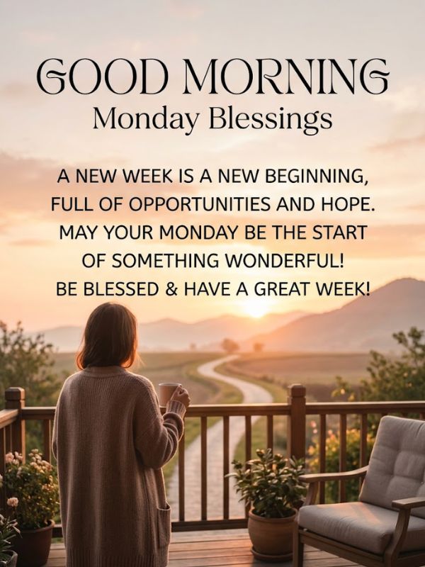 Inspirational Good Morning Monday Blessings