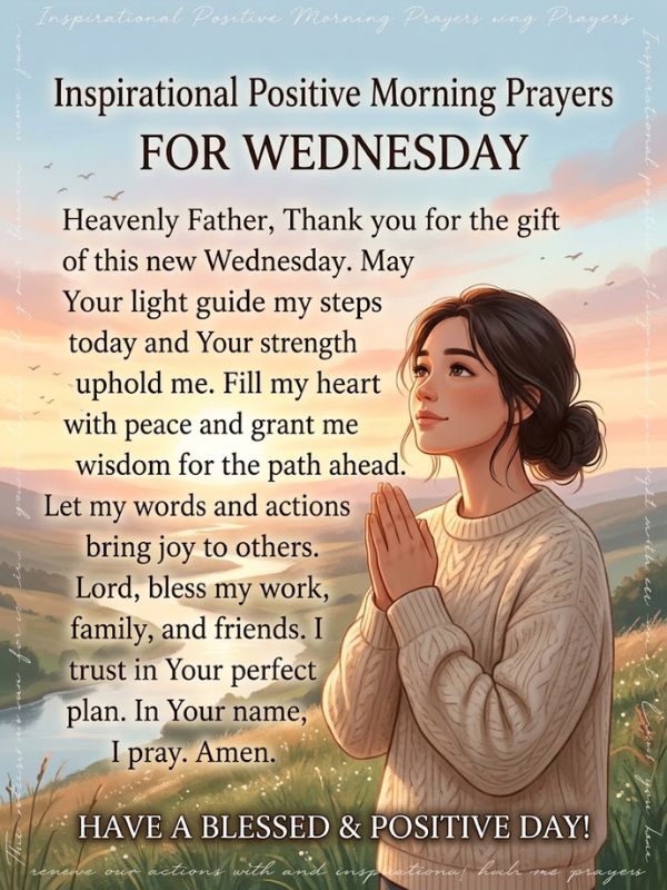 Inspirational Positive Morning Prayers For Wednesday