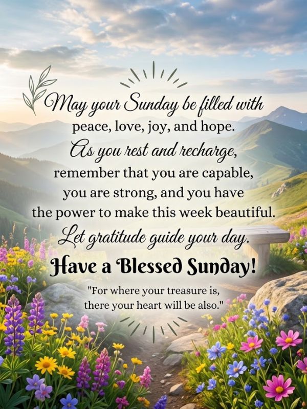 Inspirational Sunday Blessing and Messages