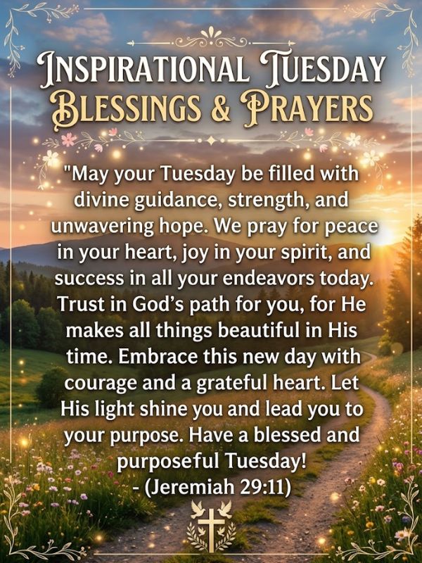 Inspirational Tuesday blessings and prayers 