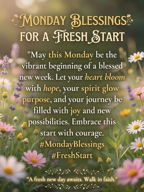 Inspiring Monday Blessings Quotes for a Fresh Start