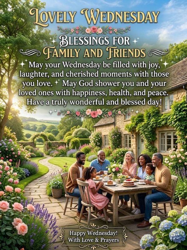 Lovely Wednesday Blessings for Family and Friends