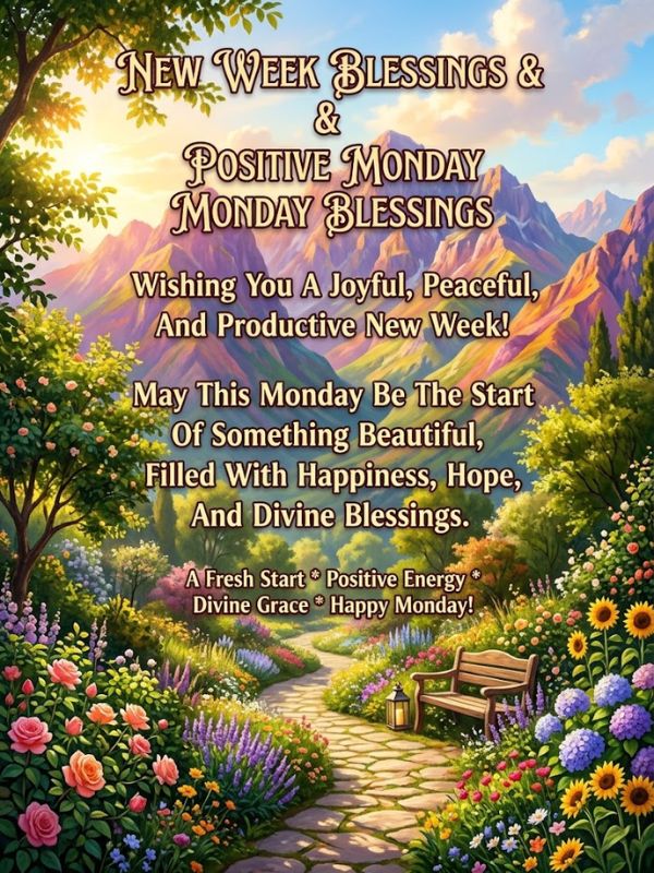New Week Blessings & Positive Monday Blessings