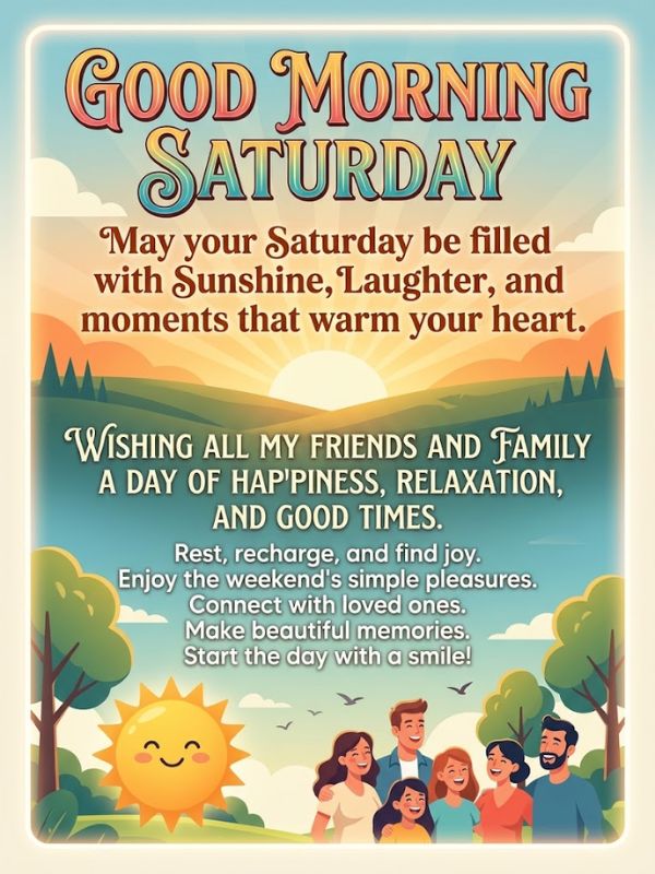 Positive Good Morning Saturday Wishes for Friends and Family