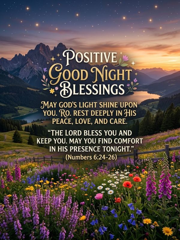 Positive Good Night Blessings With God Bless You Prayers