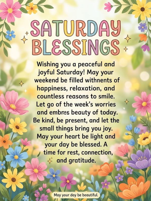 Saturday Blessings Inspirational
