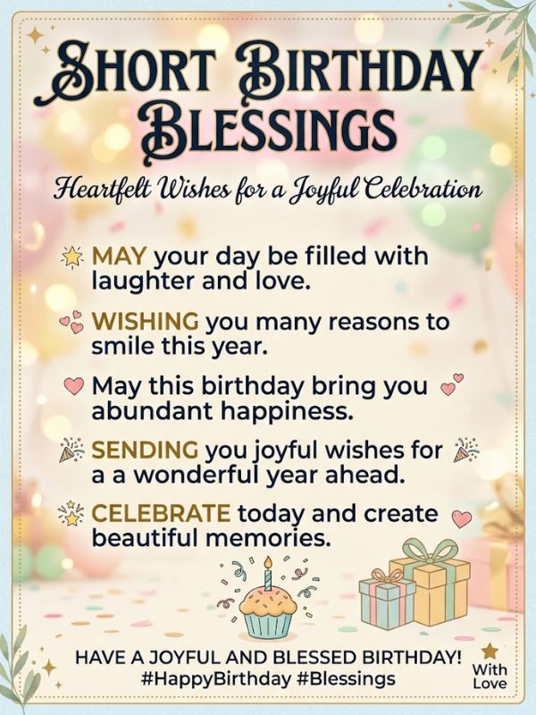 Short Birthday Blessings: Heartfelt Wishes for a Joyful Celebration