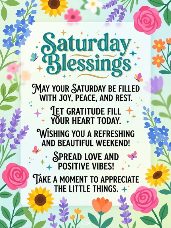 Short Saturday Blessings Quotes 