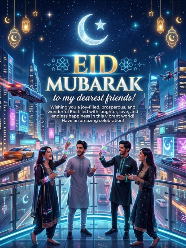 Eid Mubarak wishes in English for friends