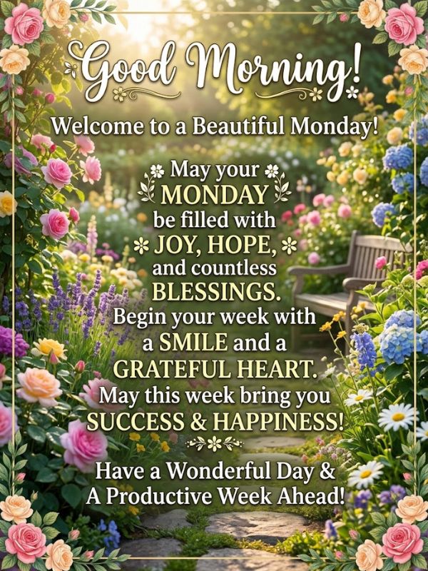 Monday morning Greetings and blessings